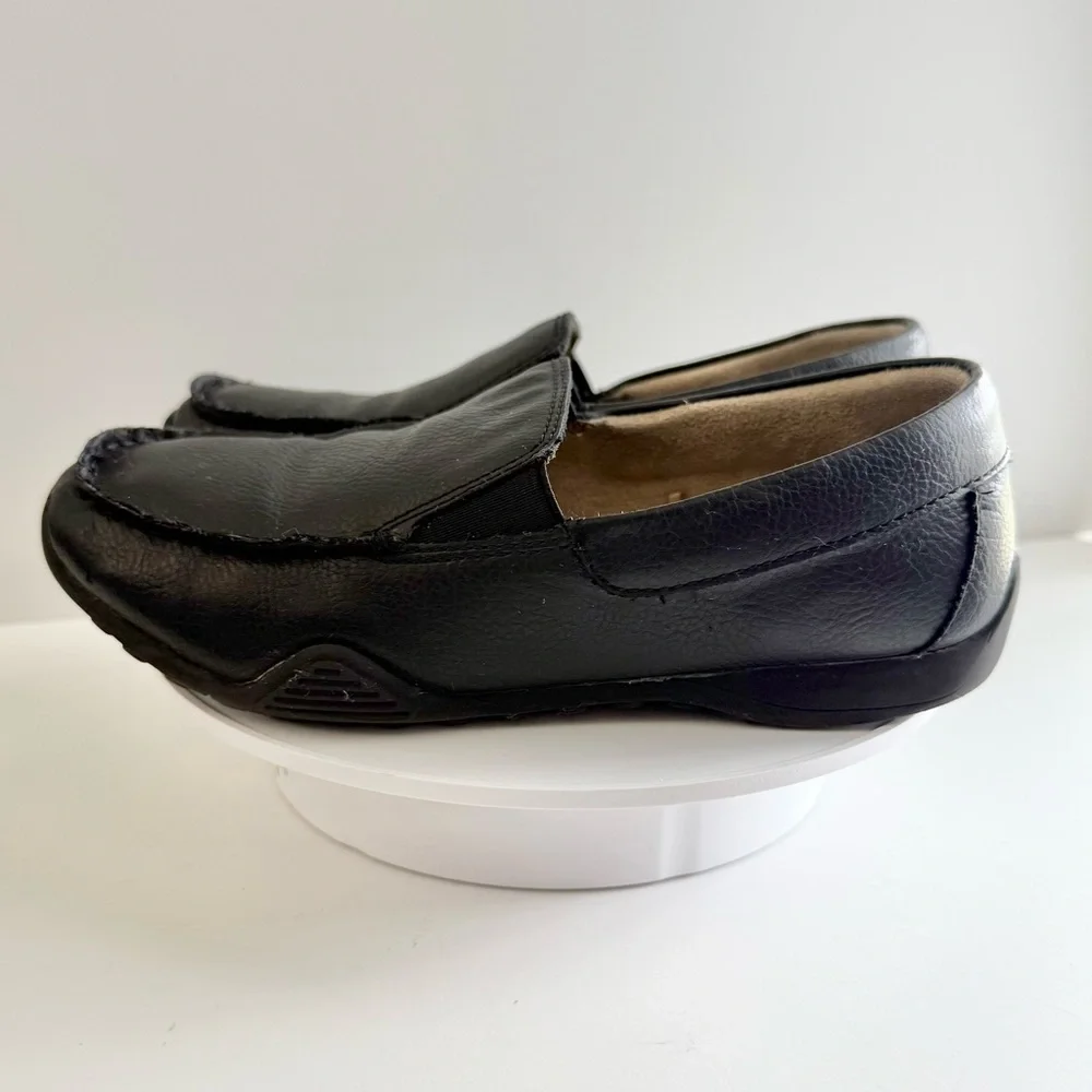 Kids’ Black Leather Loafers